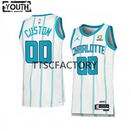 Maillot Enfant Charlotte Hornets Personnalisé Jordan 2022-23 Association Edition Blanc Swingman